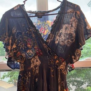 Lightly worn, Size Small swimsuit cover up. Light blue w floral print. Tj Maxx.